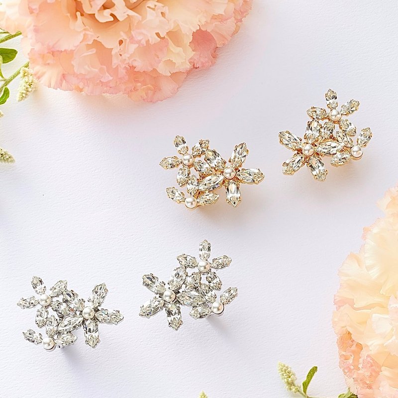 Earrings Thaleia -LATUA STELLA- - 耳環/耳夾/耳骨夾 - 銅/黃銅 金色