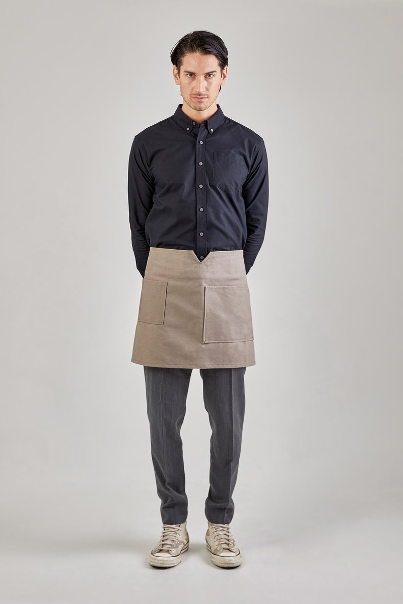 12C Short Apron (Grey) 短圍裙 - 圍裙 - 棉．麻 灰色