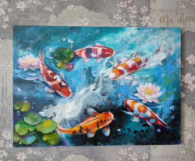 【絵画】ネイチャーアート「錦鯉」原画 Kajiya.yoshida | 🇯🇵2025.10《新作錦鯉 》 日本の生きる宝石