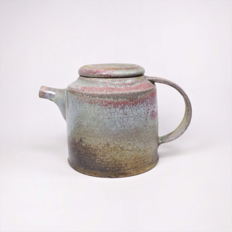 明芽窯 l 柴燒汝釉銅紅落灰後把壺 - 茶壺/茶杯/茶具 - 陶 多色