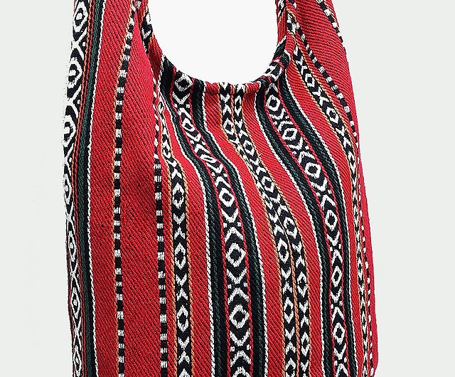 Woven Cotton Bag Thai Bag Hippie bag Hobo bag Boho bag Shoulder bag Sling  bag Tote Crossbody bag Purse Women bag Handbags Long Strap CWB