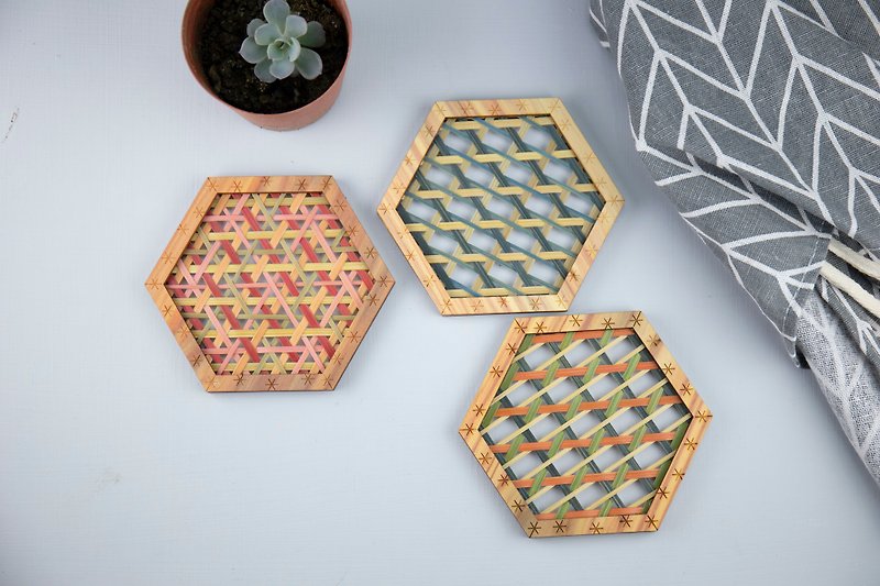 Bamboo coasters ||cup-mat /dessert plate/ - ที่รองแก้ว - ไม้ไผ่ หลากหลายสี