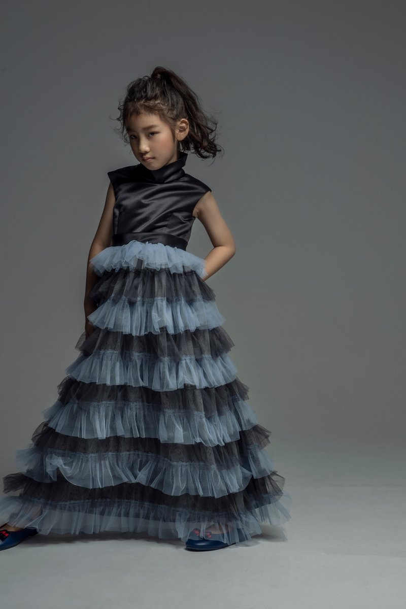 Tiered Tulle Dress with Roll Neck / FW2019 - 男/女童禮服 - 其他材質 