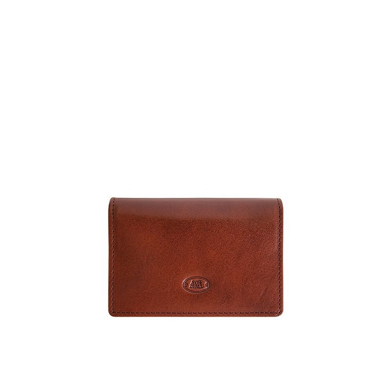 【SOBDEALL】Vegetable tanned leather multifunctional business card holder - Card Holders & Cases - Genuine Leather Brown