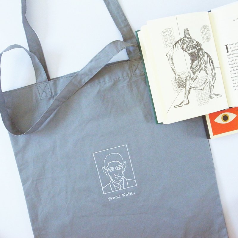 Kafka Tote-Bag (Gray) - 側背包/斜背包 - 棉．麻 灰色