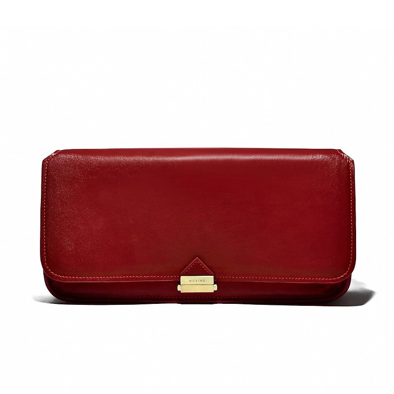 Dark red sheepskin Prisma shoulder bag / Clutch - Other - Genuine Leather Red