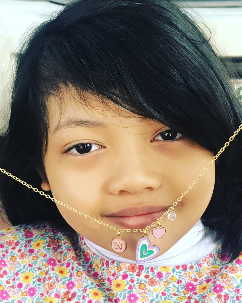 Personalized necklace with heart charm - Necklaces - Other Metals Multicolor