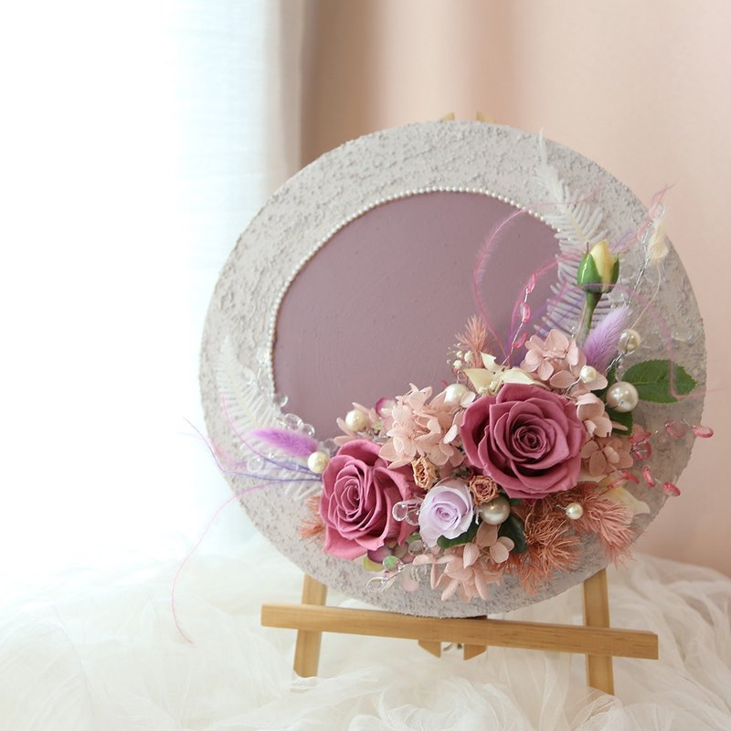 FD08 Lavender Realm 3D Flower Painting/Canvas Flower Art Frame Space Arrangement - ช่อดอกไม้แห้ง - พืช/ดอกไม้ สีม่วง