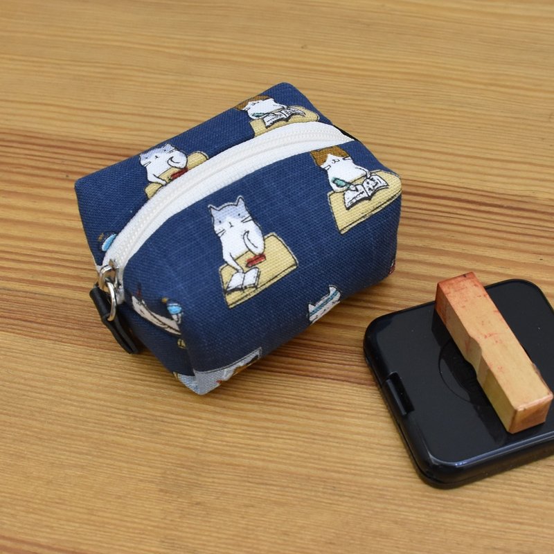 Ultrahard Square Coin Purse - Cat Class - Wallets - Cotton & Hemp Blue