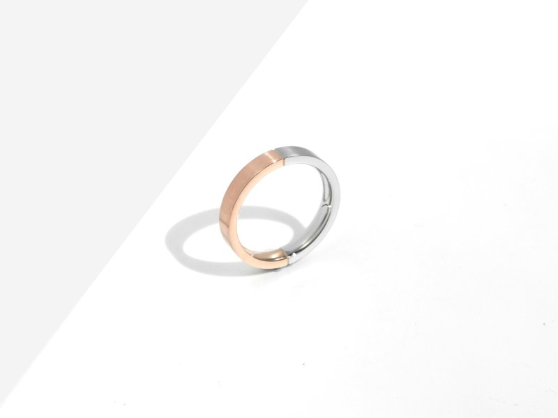 2-Tone Minimal Ring | Rose Gold | Engravable - General Rings - Stainless Steel Gold