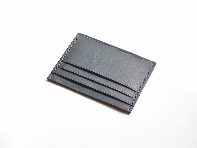 Leather Card Holder Wallet/ Card Organiser in Marine Blue - 卡片套/卡片盒 - 真皮 藍色
