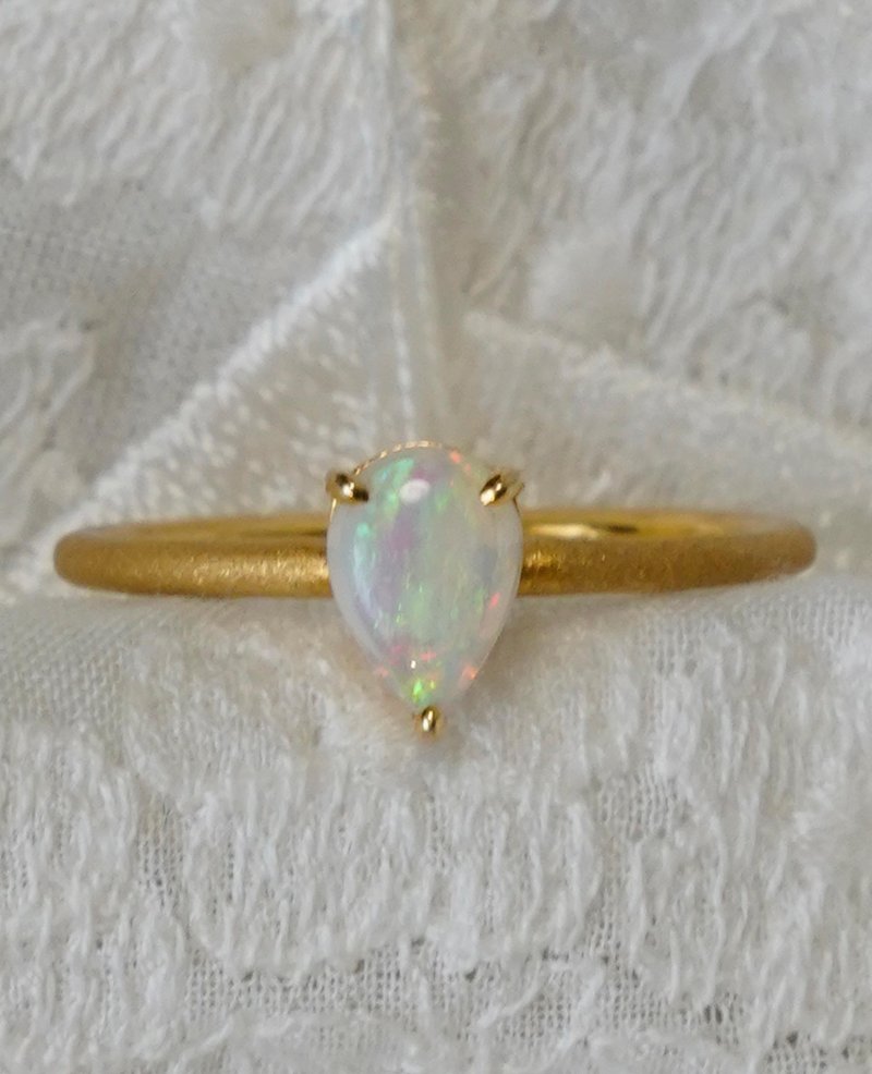 SV Teardrop opal ring - 戒指 - 其他金屬 白色