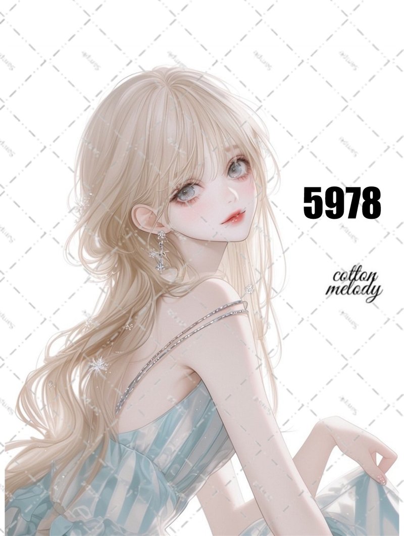 original sticker no.5978 人物ステッカー オリジナルステッカー 人物ステッカー 女の子ステッカー オリジナル人物ステッカー - 貼紙 - 紙 