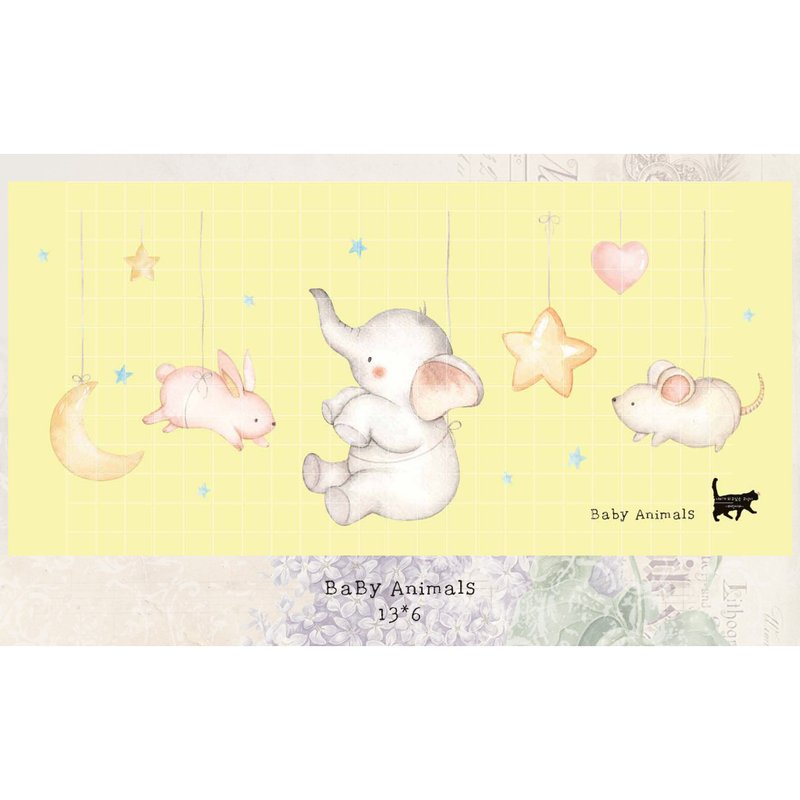 baby animals - White Printed PET (blue lion) (suyeon) - 貼紙 - 紙 多色