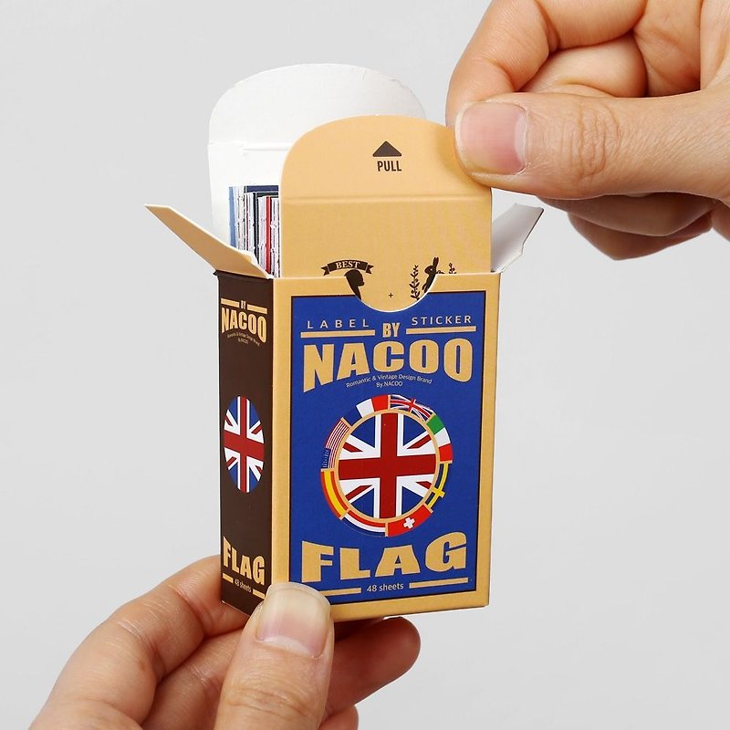 NACOO- fun time decorative stickers (48 into) -20 national flag, BNC11415 - สติกเกอร์ - กระดาษ หลากหลายสี