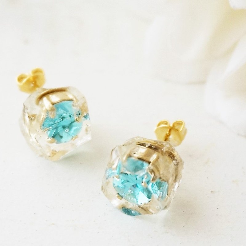Ice Swarovski ♡ earrings / earrings - Earrings & Clip-ons - Other Metals Blue