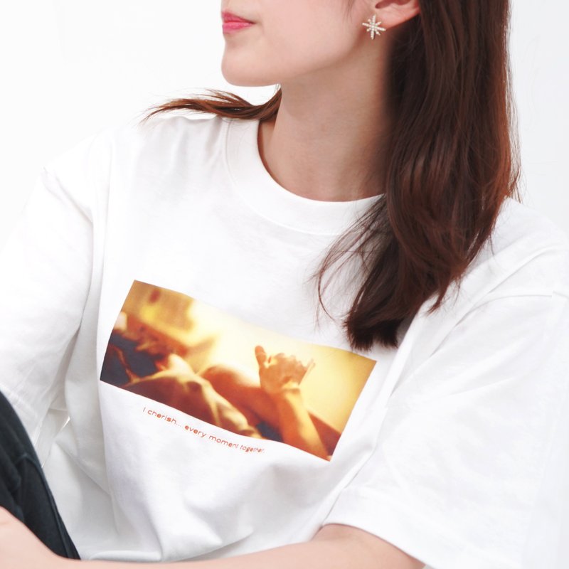 (絕版79折) 花香 1 官方商品 : T恤 - 悸動白 M/L - 女 T 恤 - 棉．麻 白色