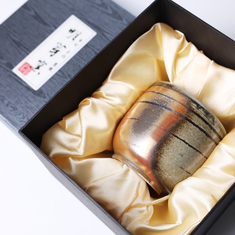 明芽窯 | 柴燒絞胎金彩杯 落灰金暈 水杯 杯子 茶杯禮盒 H12 - 茶壺/茶杯/茶具 - 陶 金色