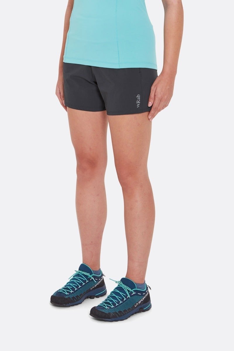 【Rab】Momentum Shorts 女 鯨魚灰 - 女運動褲/機能褲 - 聚酯纖維 黑色