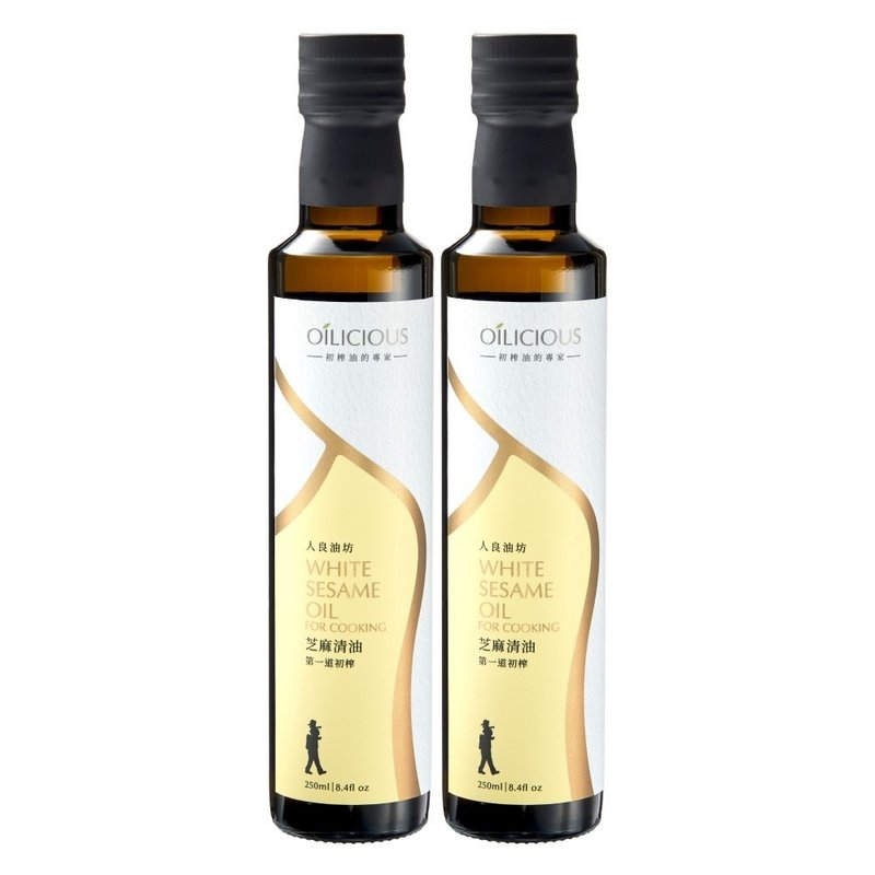 Renliang Youfang's first cold-pressed virgin light-fire roasted sesame clear oil 250mlx2 bottles are essential for cooking - เครื่องปรุงรส - อาหารสด สีกากี