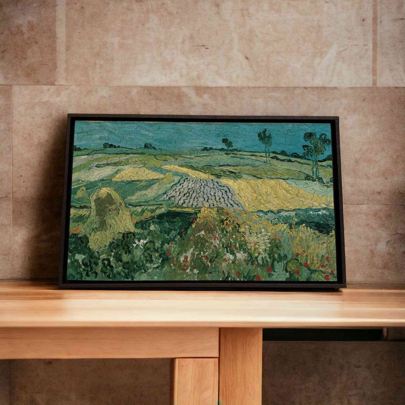 Van Gogh's famous painting - Auvers Plain [Gecko Puzzle] - ของวางตกแต่ง - ไม้ สีเขียว