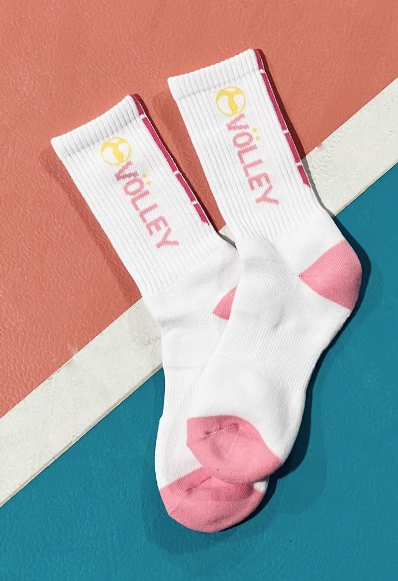 _ VöLLEY Autumn_crew socks Sport socks - Socks - Cotton & Hemp Pink