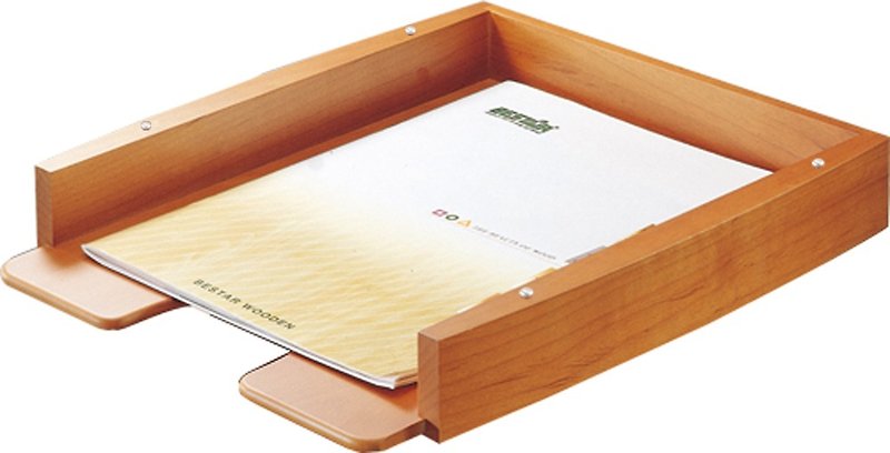 【BESTAR】BE-CURIOUS DOUBLE LETTER TRAY - Folders & Binders - Wood Yellow