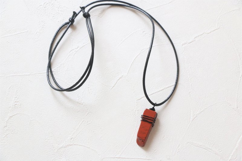 Red jasper necklace - crystal necklace - men cord necklace - Necklaces - Gemstone Red