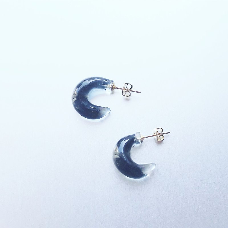 Half moon Earring Black / S - Earrings & Clip-ons - Glass Black