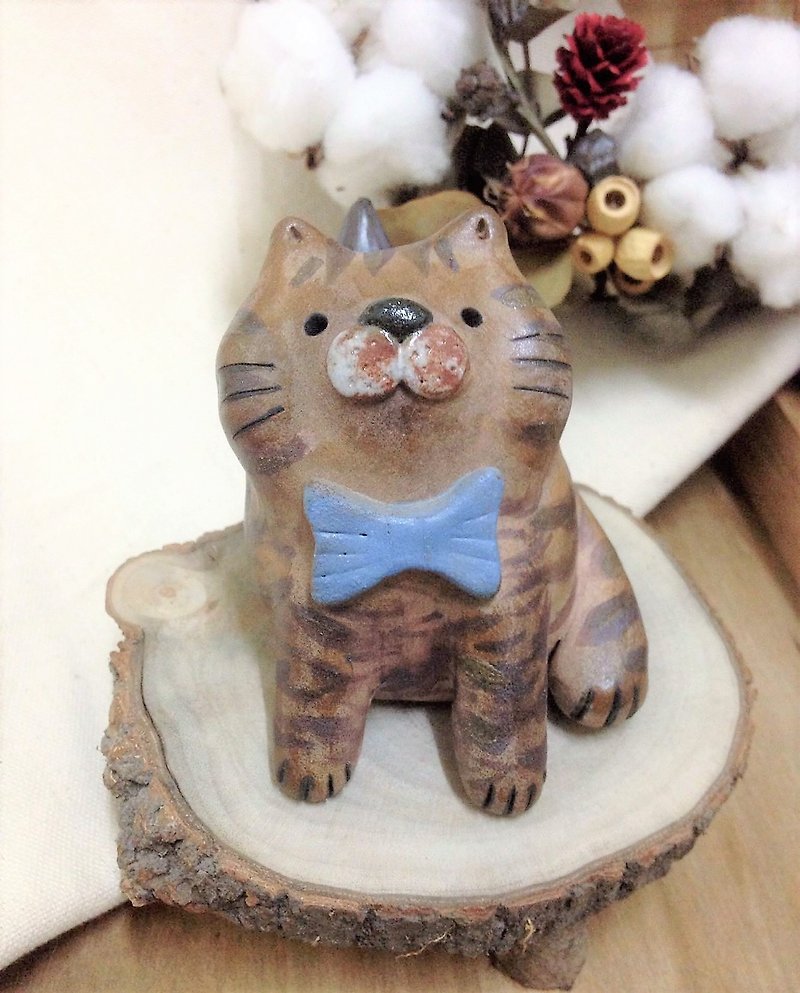 Big shop cat cat hollow pottery hair release version - Chubby Cat my kitten - ของวางตกแต่ง - ดินเผา หลากหลายสี