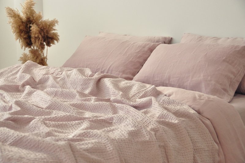 Dusty pink linen duvet cover / Softened linen / Comforter cover / Quilt cover - 寢具/床包 - 亞麻 粉紅色