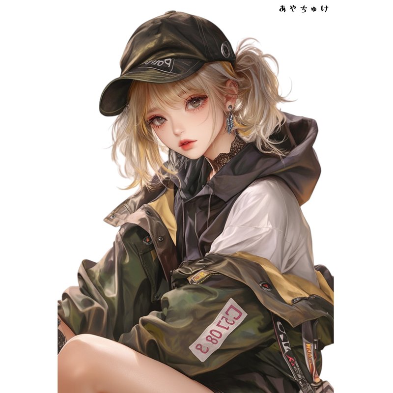 【10月新作5】07-094-0040  人物ステッカー  ライトパンクガール - 貼紙 - 紙 