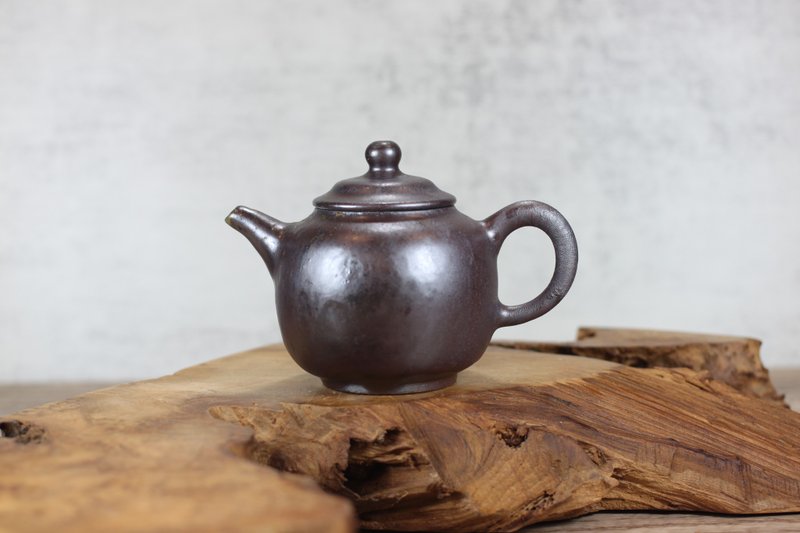 【母親節禮物】200ml 天然落灰 柴燒茶壺 名家葉敏祥手作 - 茶壺/茶杯/茶具 - 瓷 