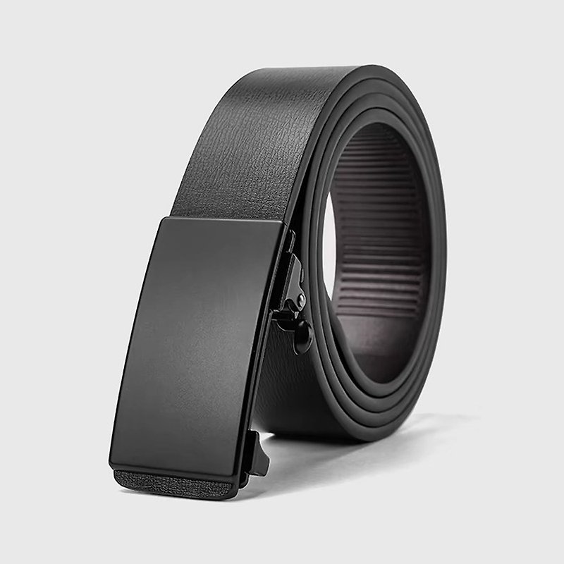 Men Black Waist Belt | Calf leather | Minimal design - Belts - Other Metals Black