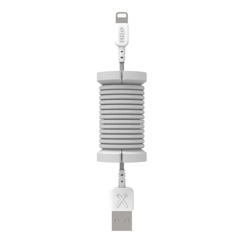 Italian PHILO Lightning - USB transmission line colorful braided silver 100cm 8055002391047 - Chargers & Cables - Plastic Silver