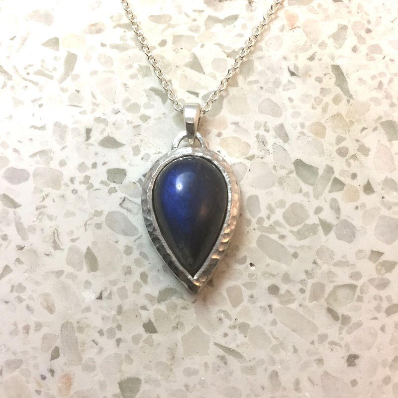 Sterling Silver - Wrapping Necklace with Necklace / Drops - Specials - Necklaces - Semi-Precious Stones Blue