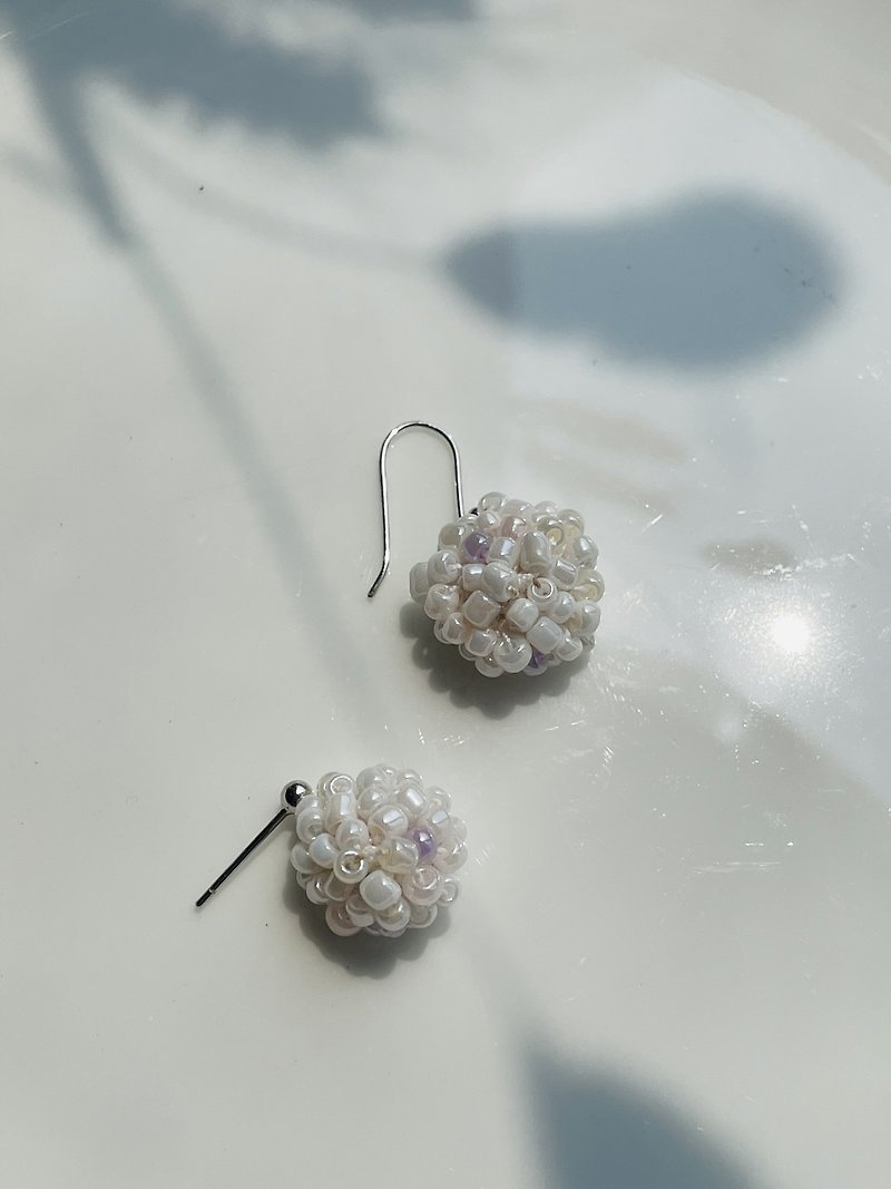 Micro Hook Earrings【Little Brunia Small Silver Fruit】Drop Ears - Earrings & Clip-ons - Thread White