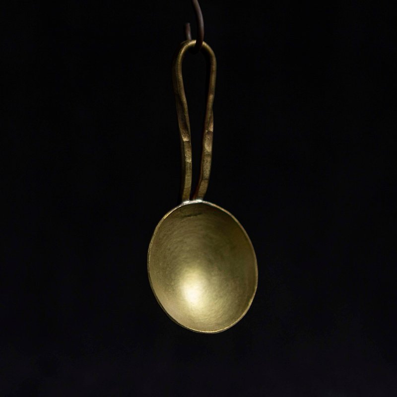 Tanaka _ bronze Bronze shallow circular spoon B21 - Cutlery & Flatware - Copper & Brass Gold