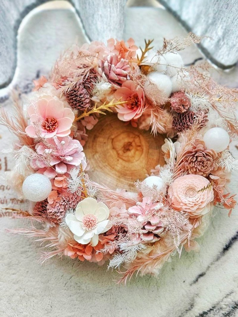 【日本永生花】索拉花圈 送禮 聖誕禮物 交換禮物 居家裝飾 - 乾燥花/永生花 - 植物．花 