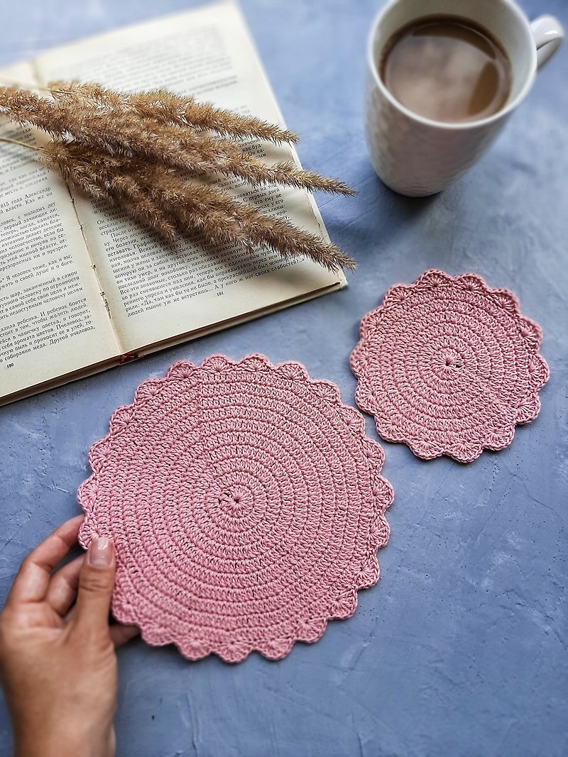 Crochet Coasters - Coasters for hot - Kitchen Accessories - Dining decor