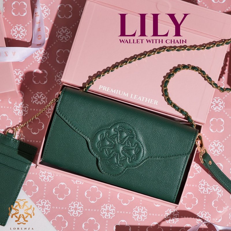 Lily Wallet Emerald Green - Wallets - Genuine Leather Green