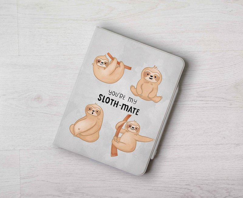 sloth mate iPad case cover iPad mini 6 10.5 Air 6 10th generation pro13 - เคสแท็บเล็ต - พลาสติก สีเทา