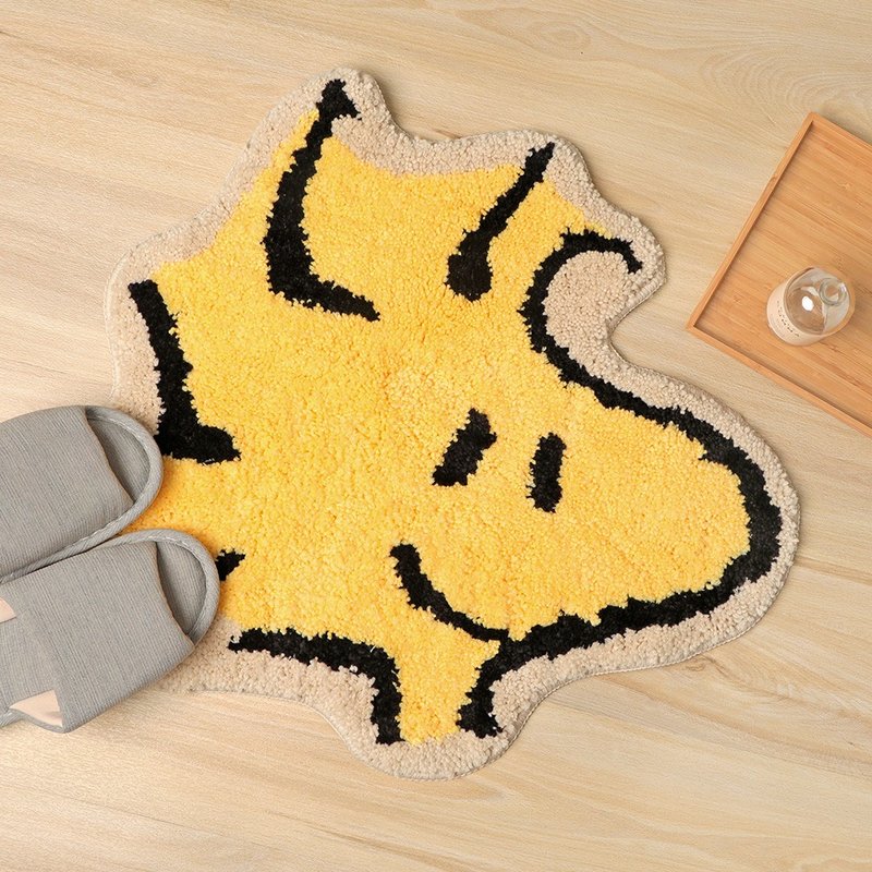 Peanuts Wooden Foot Mat-Snoopy Snoopy Tucker shaped water-absorbent foot mat anti-slip - Rugs & Floor Mats - Polyester Multicolor