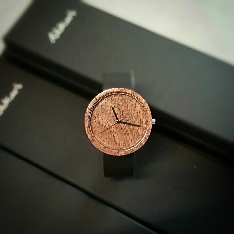 Nakari watch Walnut Black Men size - 女錶 - 木頭 黑色