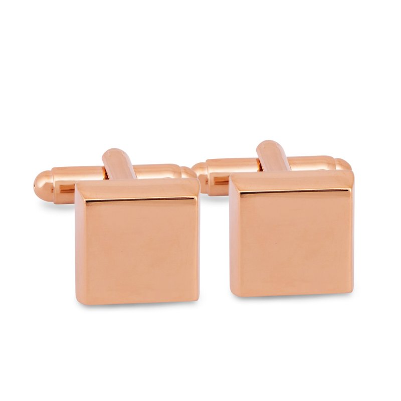 Plain Square Rose Gold Cufflinks - Cuff Links - Other Metals Gold