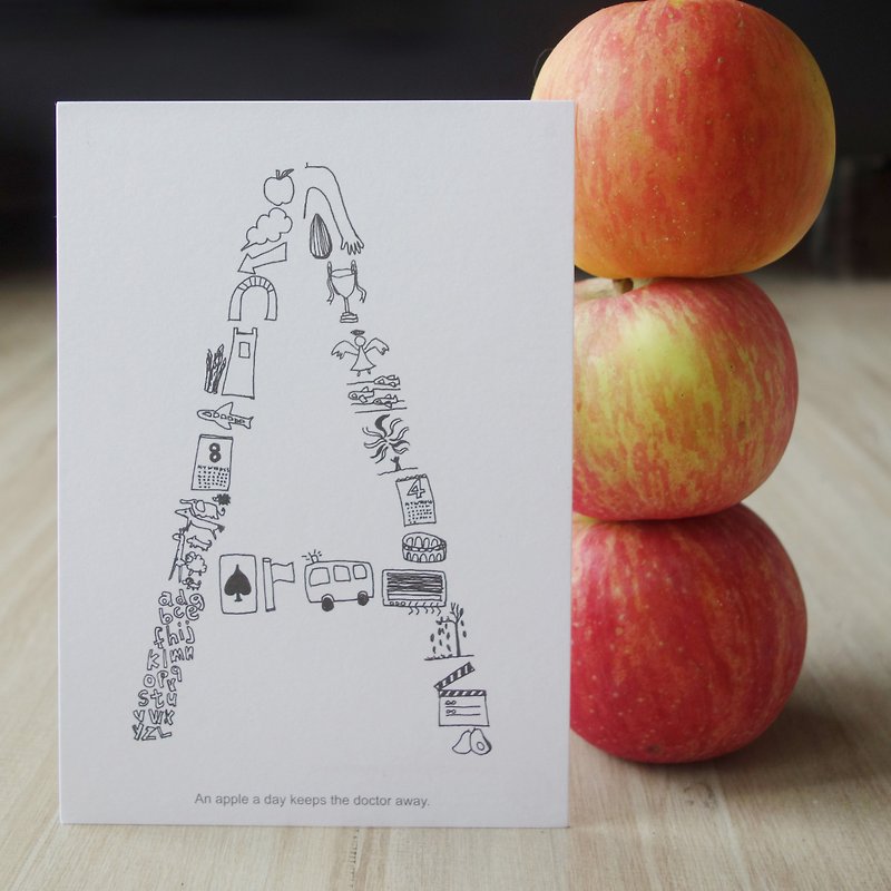AZ English alphabet creative graffiti postcard-A - Cards & Postcards - Paper White