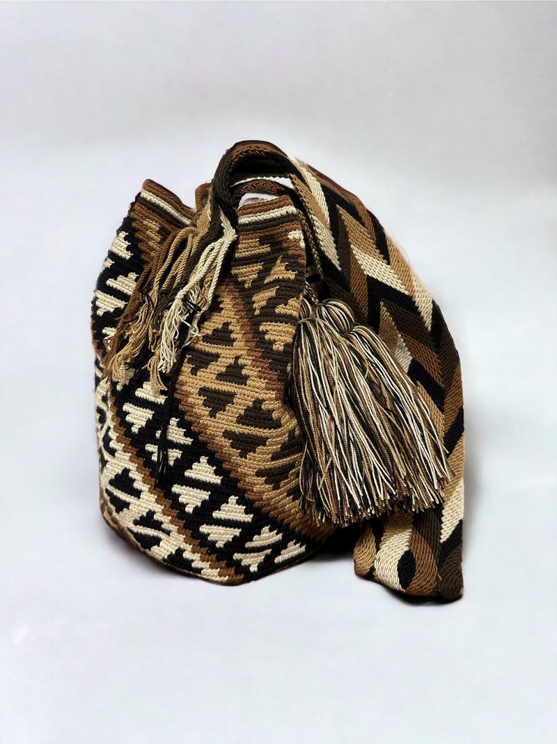 哥倫比亞 Wayuu 手織袋 - 側背包/斜背包 - 棉．麻 多色