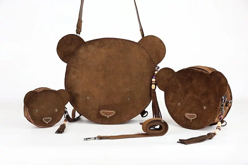 Handmade Brown Teddy Leather Bag - Messenger Bags & Sling Bags - Genuine Leather Brown