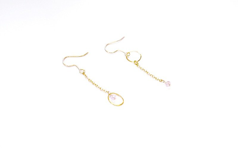 SL297 Light you up asymmetrical mini crystal earrings (changeable clip) - ต่างหู - โลหะ 