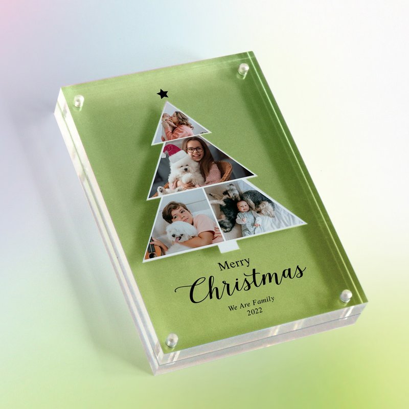 [Christmas Gift] Customized photo Christmas tree photo frame for friends, as a commemorative gift for your wife and husband - ของวางตกแต่ง - อะคริลิค 